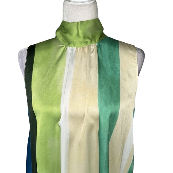 Zara Satin Striped Back Tie Bow Blogger’s Favorite Sleeveless Tunic Tank Top - M - Picture 8 of 16